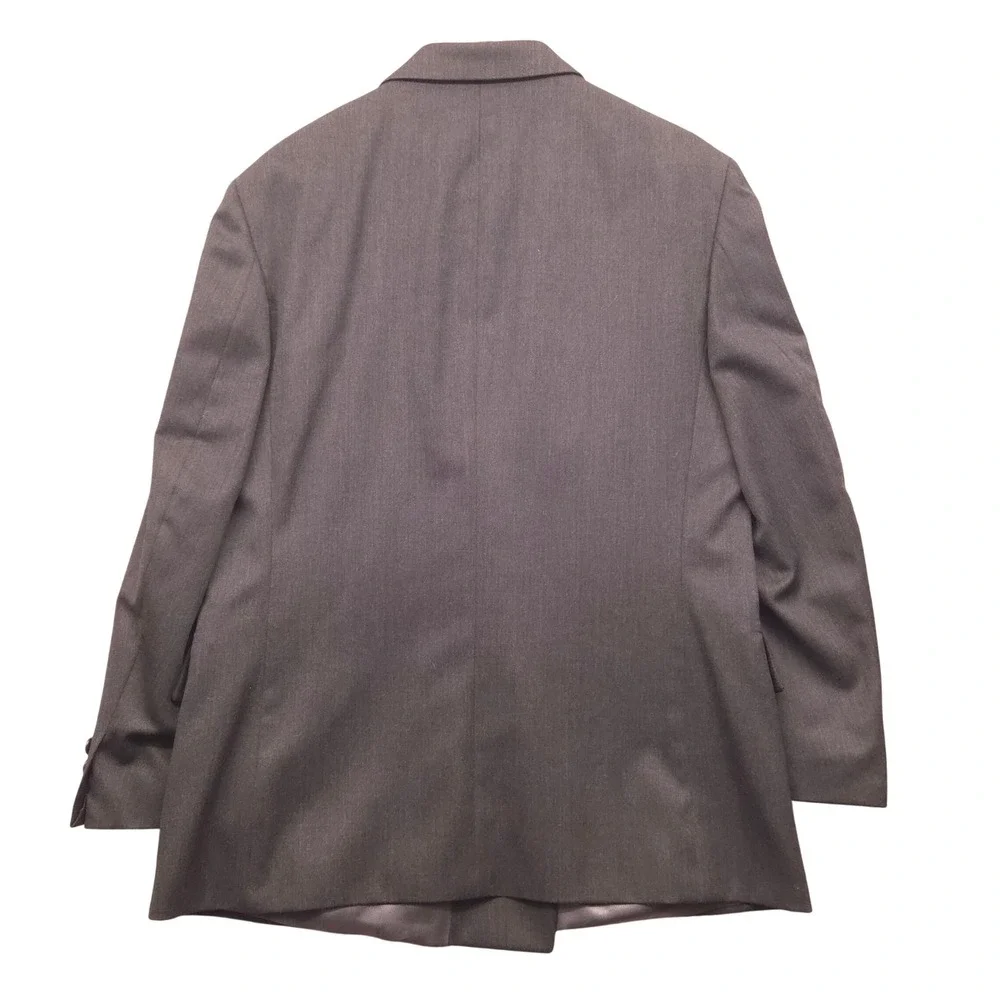 VTG Andre Villard‎ Mens 40R Gray Double Breasted Peak Lapel Wool Blazer Jacket